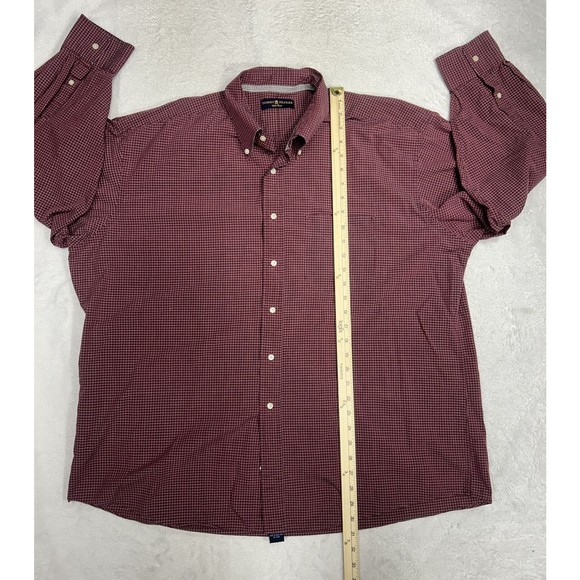 Vintage Y2K Tommy Hilfiger Red Check Plaid Button Down Shirt Men's Size Large - Picture 7 of 9